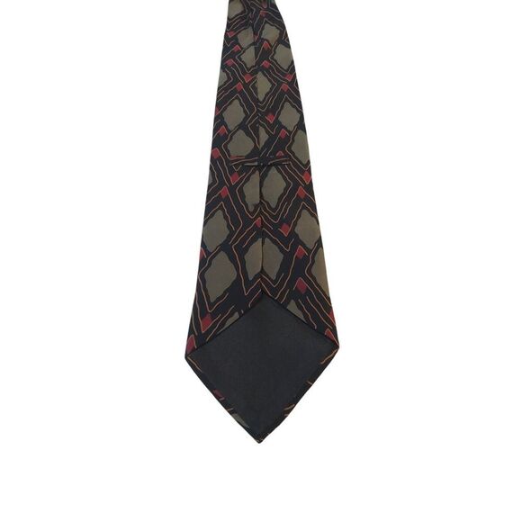 Leon Tirsch Designs Neck Tie Mens Black Green 100% Silk Made in Italy Artwear - Picture 4 of 15